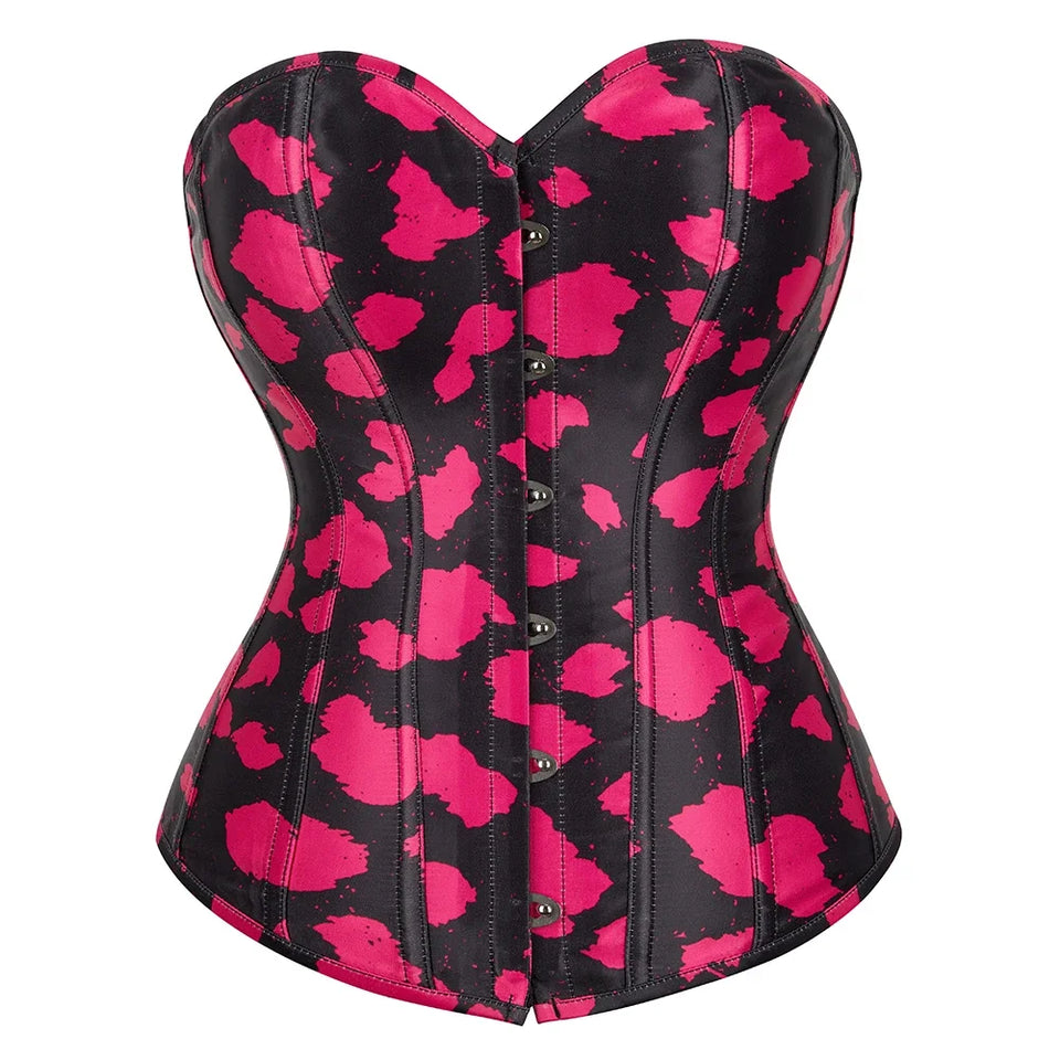Sinvera Curve™ Plus Size Overbust Corset – Shaping Lace-Up Bustier with Bold Graffiti Design