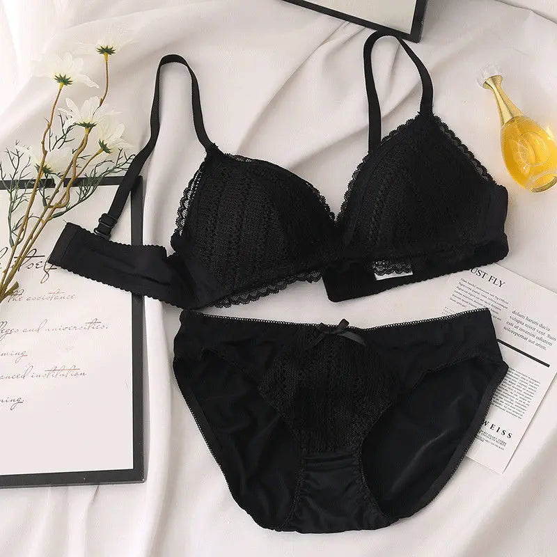 Sinvera Lace Push-Up Bra & Panty Set – Embroidered Plus Size Lingerie (ABC Cup)