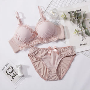 Soft Wireless Push-Up Lingerie Set with Adjustable Straps – Comfortable Everyday Bra & Panty Set