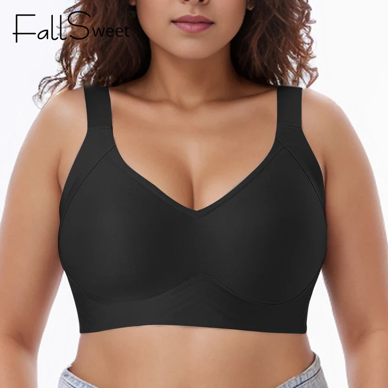 Sinvera Seamless Wireless Plus Size Bra – Ultra-Comfort Bralette for Women M to 6XL