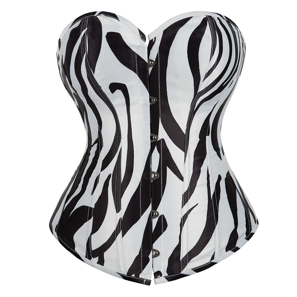 Sinvera Curve™ Plus Size Overbust Corset – Shaping Lace-Up Bustier with Bold Graffiti Design