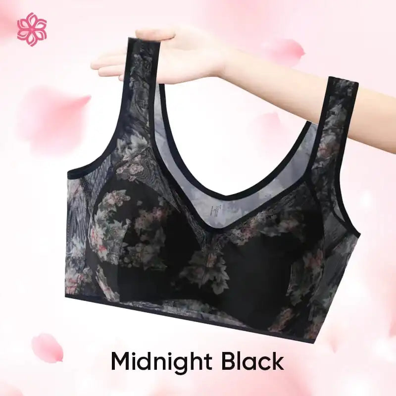 Sinvera Ice Silk Cooling Lace Bralette – Seamless, Breathable, Wireless Comfort for Everyday Wear (S-6XL)