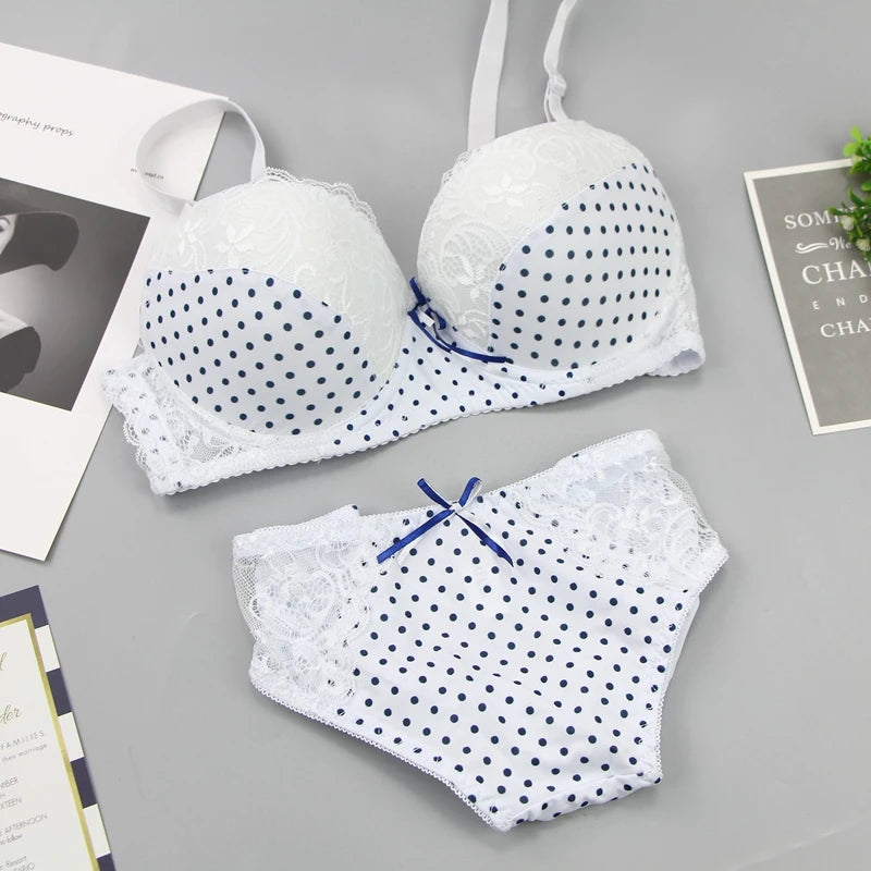 Plus Size Lace Push-Up Bra & Panty Set – Padded BCDE Cup Lingerie for Women