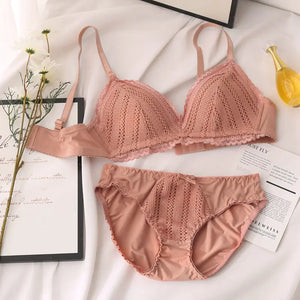 Sinvera Lace Push-Up Bra & Panty Set – Embroidered Plus Size Lingerie (ABC Cup)