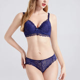 Sinvera Elegant Full Coverage Lace Bra & Panty Set – Wireless, Plus Size Support, BCDE Cups (34–44 Band)