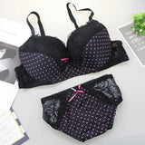 Plus Size Lace Push-Up Bra & Panty Set – Padded BCDE Cup Lingerie for Women