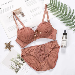 Lace Wireless Bra & Panty Set – Push-Up, Soft and Comfortable Lingerie