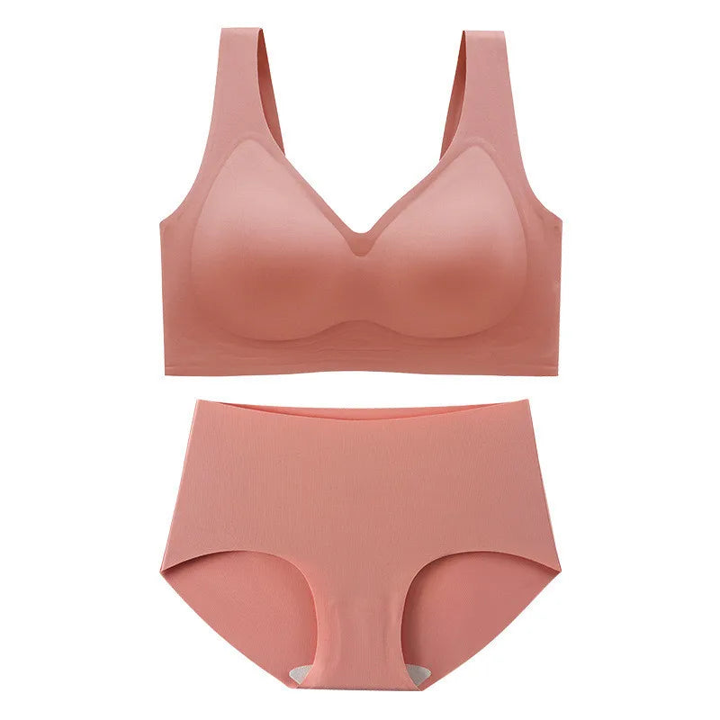 Sinvera Dikişsiz ve Desteksiz Büyük Beden Sütyen & Külot Takımı – Sarkan Göğüsleri Toparlayıcı Rahat Kalıp, M–5XL (40–120 kg)