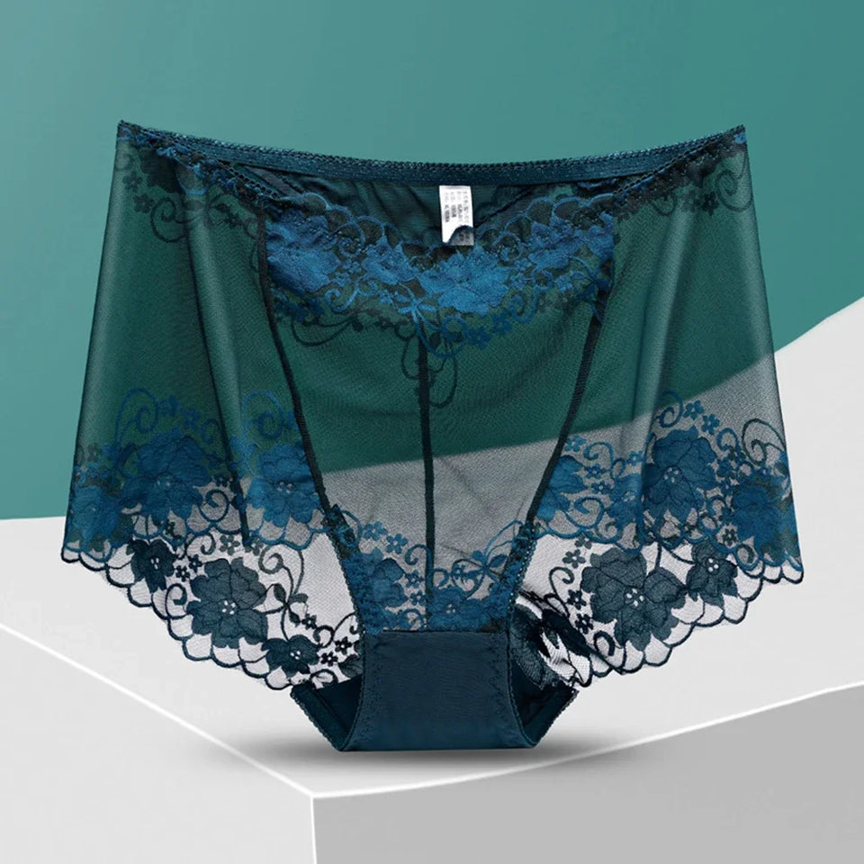 Sinvera Plus Size Lace Briefs – High Waist, Breathable & Seamless Underwear for Women (L–4XL)